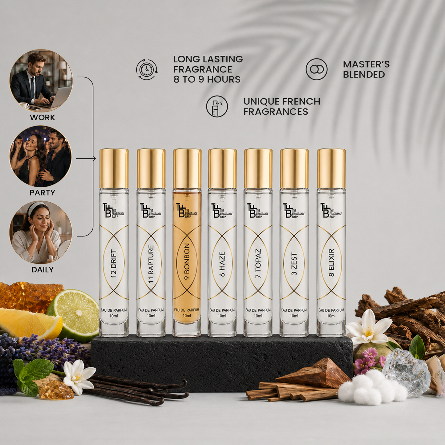 The Fragrance Bar - Gift Box Black | 7x10 ml