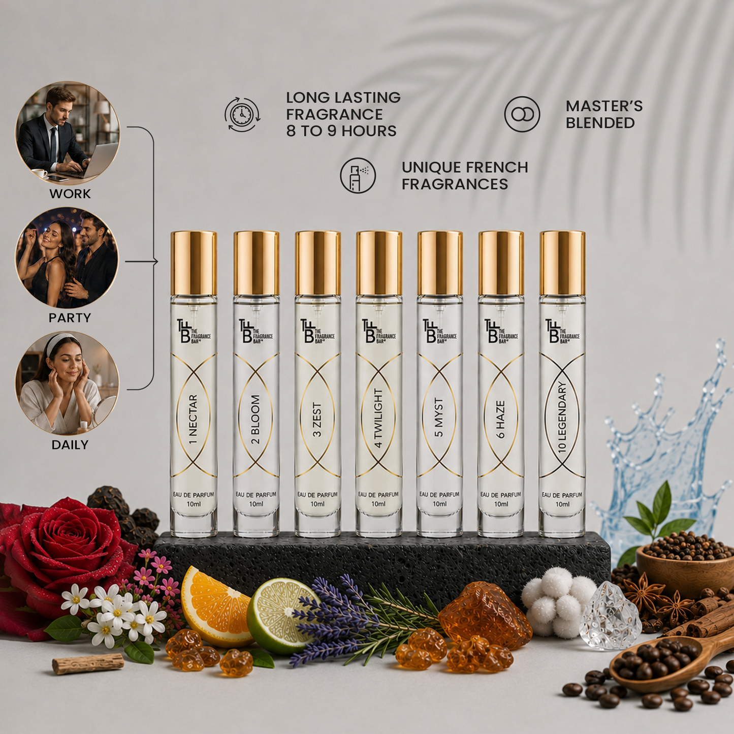 The Fragrance Bar - Gift Box Purple | 7x10 ml